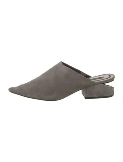 Pre-owned Alexander Wang Suede Mules In Grey