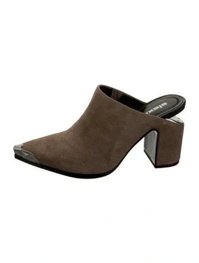 Pre-owned Alexander Wang Suede Mules In Neutrals