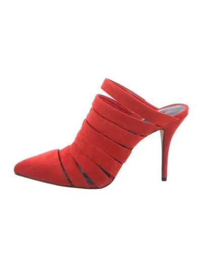 Pre-owned Alexander Wang Suede Mules In Orange