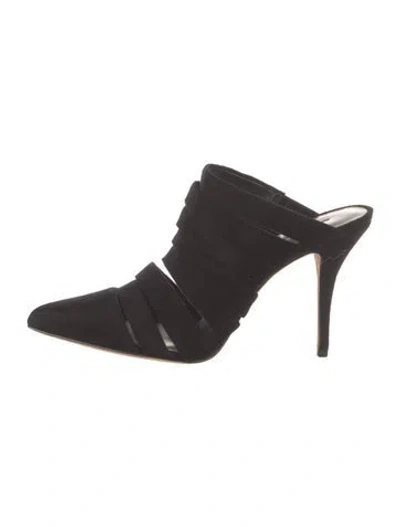 Pre-owned Alexander Wang Suede Mules W/ Tags In Black