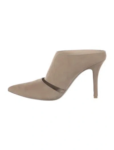 Pre-owned Alexander Wang Suede Mules W/ Tags In Neutrals