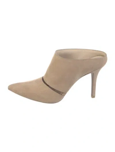 Pre-owned Alexander Wang Suede Mules W/ Tags In Neutrals