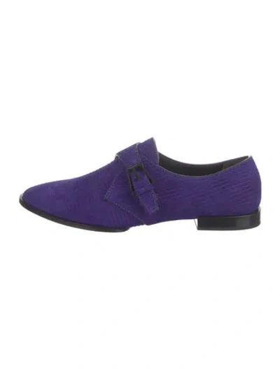 Pre-owned Alexander Wang Suede Oxfords In Purple