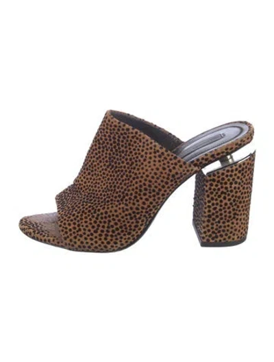 Pre-owned Alexander Wang Suede Polka Dot Print Slides In Neutrals