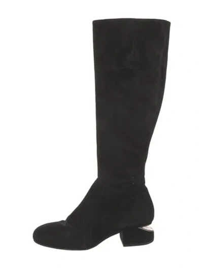 Pre-owned Alexander Wang Suede Riding Boots In Black