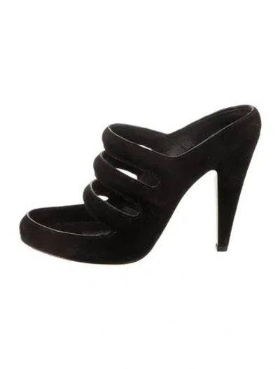 Pre-owned Alexander Wang Suede Slides In Black