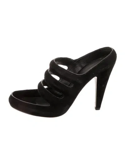 Pre-owned Alexander Wang Suede Slides In Black