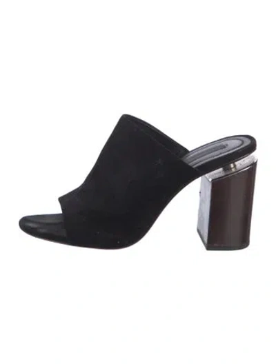 Pre-owned Alexander Wang Suede Slides In Black