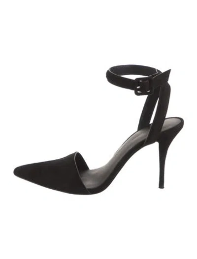 Pre-owned Alexander Wang Suede Slingback Pumps In Black