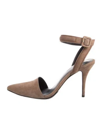 Pre-owned Alexander Wang Suede Slingback Pumps In Brown