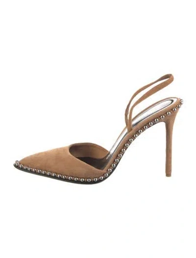 Pre-owned Alexander Wang Suede Slingback Pumps In Brown