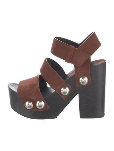 Pre-owned Alexander Wang Suede Slingback Sandals In Brown