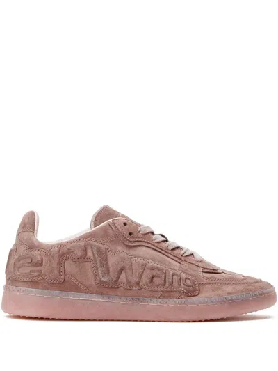 Alexander Wang Suede Sneakers With Embossed Lex Logo In Brown