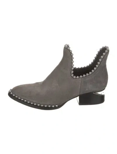 Pre-owned Alexander Wang Suede Studded Accents Boots In Gray