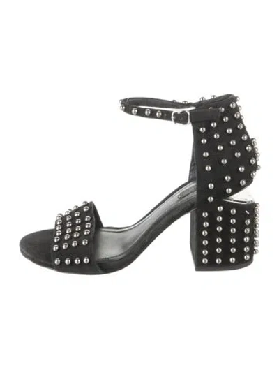 Pre-owned Alexander Wang Suede Studded Accents Sandals In Black