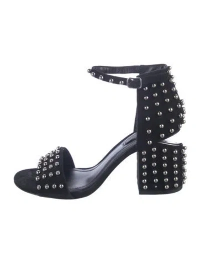 Pre-owned Alexander Wang Suede Studded Accents Sandals In Blue