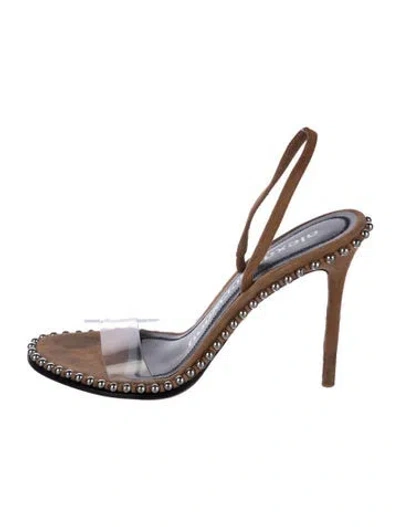 Pre-owned Alexander Wang Suede Studded Accents Slingback Sandals