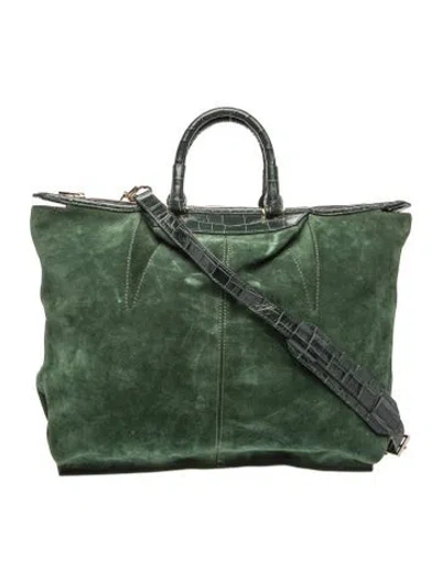 Pre-owned Alexander Wang Suede Top Handle Bag In Green