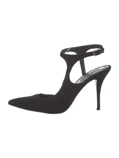 Pre-owned Alexander Wang Suede T-strap Pumps In Black