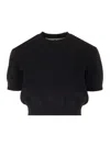 Alexander Wang Cotton-blend Chenille Cropped Pullover With Logo In Black