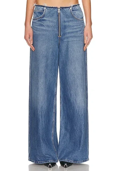 Alexander Wang Surge Low Rise Wide Leg In Blue