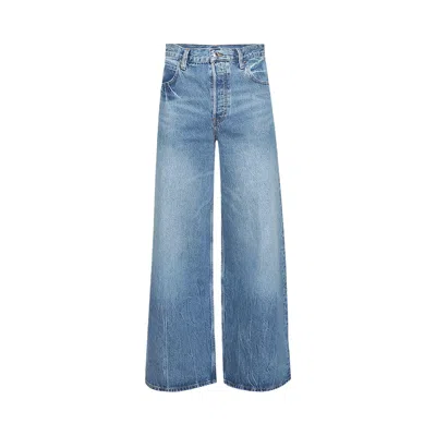 Pre-owned Alexander Wang Surge Low Rise Wide Leg Jean 'vintage Marbled Blue' | Men's Size 36