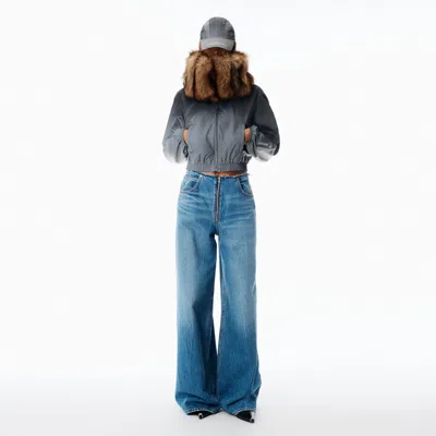 Alexander Wang Surge Wide Leg Jean In Blue