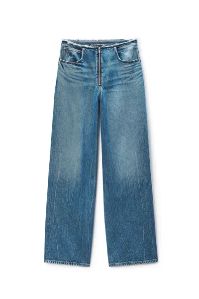 Alexander Wang Surge Wide Leg Jean Vintage Marbled Blue