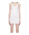 Alexander Wang Suspender Three-button Dress In White