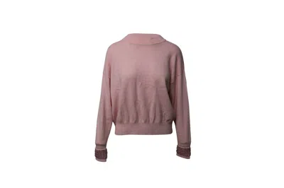 Alexander Wang Sweater With Crystal Cuffs In Pink Wool In Purple