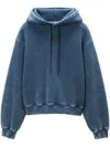 Alexander Wang Puff Logo-appliqué Hoodie In Acid Black Ice