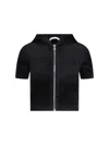 Alexander Wang Crop Zip Sweatshirt In Black