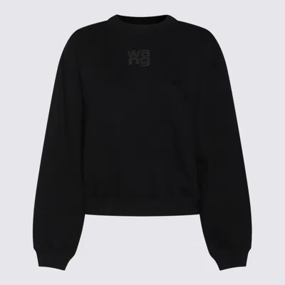 Alexander Wang Relaxed Fit Crew Sweatshirt With Puff Paint Logo In Black