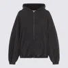 Alexander Wang Hooded Knitwear Zip-up Sweater In Black