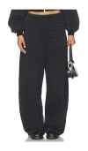 Alexander Wang Wide-leg Black Denim Sweatpants In Black