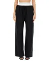 Alexander Wang High-waisted Wide-leg Sweatpants In Black