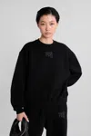 Alexander Wang Essential Logo Cotton Jersey Sweatshirt In Black