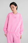 Alexander Wang Puff Print Sweatshirt In Brushed Terry In Pink