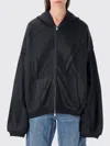 Alexander Wang Black Crinkled Effect Hoodie Sweatshirt In Black