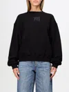 Alexander Wang Essential Terry Crew Neck Cotton Sweatshirt Clothing In Schwarz