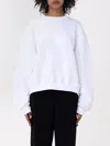 Alexander Wang Women Essential Terry Crew Sweatshirt With Puff Paint Logo In White