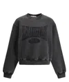 Alexander Wang Charcoal Cotton Blend Oversize Sweatshirt In Black