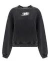 Alexander Wang Blade Logo-embossed Sweatshirt In Cotton Terry In Black