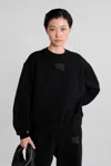 Alexander Wang Relaxed Fit Crew Sweatshirt With Puff Paint Logo In Black