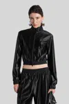 Alexander Wang Shrunken Zip-up Jacket Sweatshirts Black In Black