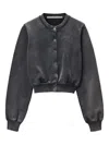 Alexander Wang Shrunken Snap Cardigan Crewneck
