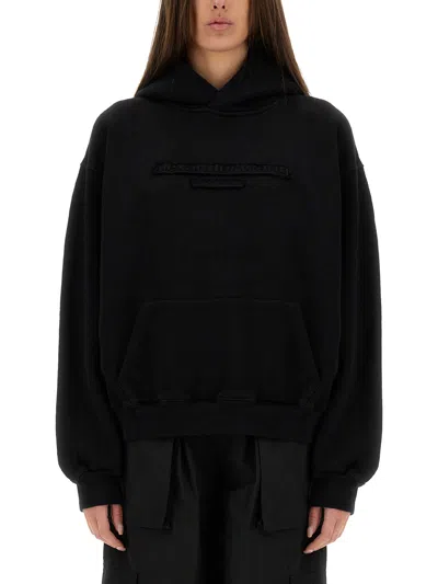 ALEXANDER WANG SWEATSHIRT WITH EMBOSSED LOGO