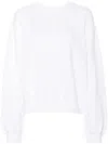Alexander Wang Women Essential Terry Crew Sweatshirt With Puff Paint Logo In White
