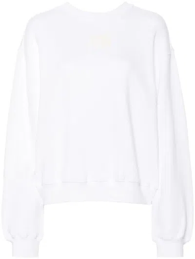 Alexander Wang Sweatshirt With Embossed Logo In White