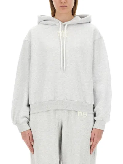 Alexander Wang Sweatshirt With Logo In Gray